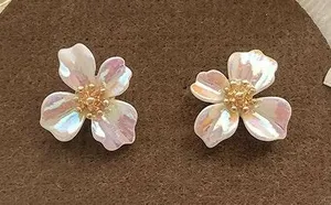 Shiny Flower Stud Earrings Multiple thumbnail 4