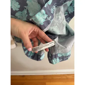 FREE PEOPLE Meet Me In Maui Printed Mini Dress in Ocean Combo Blue Size XL thumbnail 8