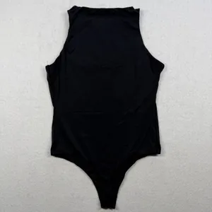 SKIMS Fits Everybody High Neck Bodysuit Black Onyx Sleeveless Thong Small/Medium thumbnail 2