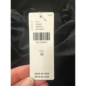 BHLDN Luella Black‎ Velvet Strapless Maxi Dress w/ Slit Size Medium thumbnail 6