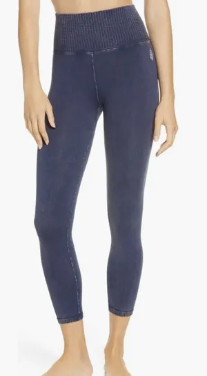 Free People New FP Movement Good‎ Karma Deep Navy Blue Sports Bra Leggings Set thumbnail 1