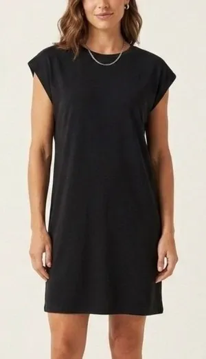 Anine Bing Tanner Sleeveless Organic Cotton Dress Cuffed Sleeves Black Size XS thumbnail 1