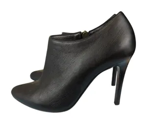 Lanvin Bottine Low Bootie Black Leather Pointed Toe Stiletto‎ Heel 36.5 US 5.5 thumbnail 1