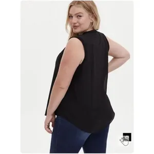 Torrid Black Chiffon Tank Sleeveless Womens Plus Size 2X NEW #734 thumbnail 3