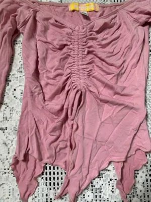 Urban Outfitters Y2K Off-Shoulder‎ Ruched Long Sleeve Top thumbnail 2