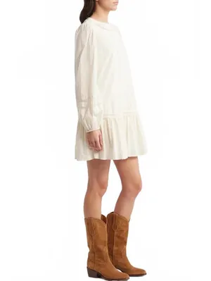 Treasure & Bond Lace Detail Long Sleeve Shift Dress NWT Ivory XS thumbnail 5