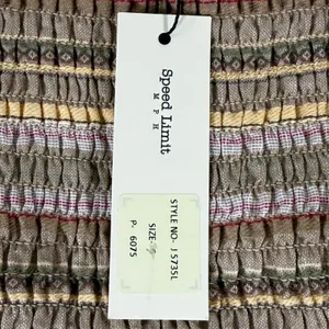 Speed Limit MPH Smocked‎ Striped Maxi Dress Brown Boho Tiered J5735L Size M thumbnail 9