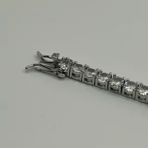 Kay Jewelers Moissanite Diamond Tennis Bracelet 4mm Round Cut VVS Silver 9 Inch New No Pass thumbnail 4