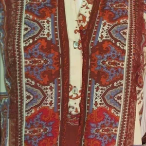 Anthropologie tunic top by Tiny red & cream sz M thumbnail 3