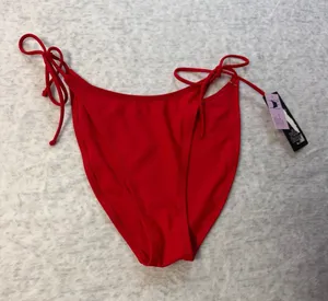 Wild Fable Womens Red Extra High Leg Side Tie Bikini Bottom‎ Large 12-14 NWT thumbnail 1
