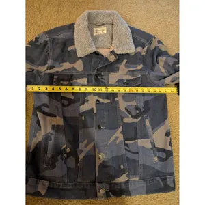 American Vintage Mens Camo Pockets Long Sleeve Collared Trucker Jacket Size L thumbnail 11