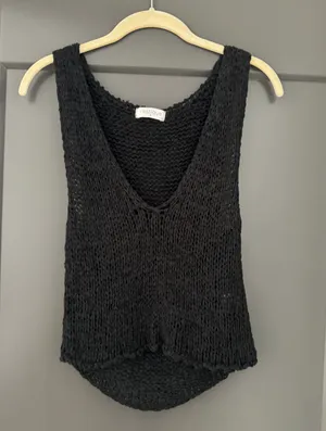 Black Crochet Knit Tank thumbnail 1