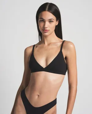 Skims Fits Everybody Triangle Bralette Onyx Medium thumbnail 2