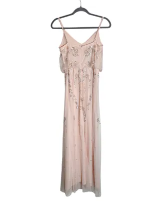 Altar'd State Pink Sequin Beaded Long Cocktail Dress Size Small thumbnail 2