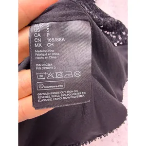 H&M Sequin Top Women Small Black Sparkly Short Sleeve Party Blouse thumbnail 5