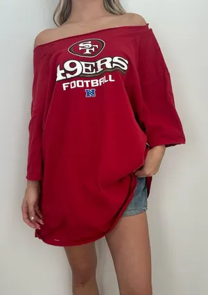 National Football League San Francisco 49ers off the shoulder T-Shirt thumbnail 1