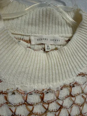 Gilded Intent Textured Sweater oversized mock neck honeycomb open-knit structure thumbnail 5