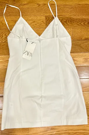 Zara viral tik tok Poplin Mini Dress with jewel appliqué/ floral embroidery M thumbnail 16