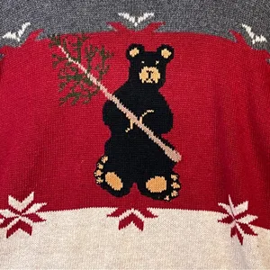 Woolrich Sweater Bear Christmas Holiday Pullover Cute Winter Cozy Gift thumbnail 9