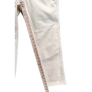 Free People We The Free Jeans Womens 27 Cream Tapered Leg Five Pocket Raw‎ Hem thumbnail 7