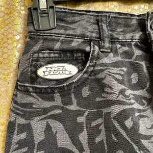 No Fear x H&M Baggy Wide-leg Black Gray Printed Y2K Style Jeans XS/0 thumbnail 5