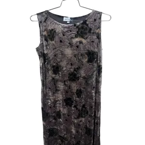Studio JPR Womens Black Brown Tan Floral Velvet Sleeveless Maxi Dress Ln thumbnail 2