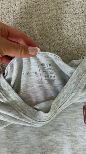 Gray Hylete graphic cotton t-shirt in a large thumbnail 3