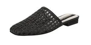 NWT Franco Sarto Toba Mule Slip On Square Toe J8092S1 Black Woven 9M thumbnail 1