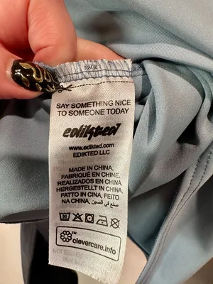 Edikted Joanna Light Blue Square Neck Bodysuit Size M thumbnail 7