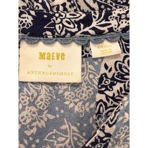Maeve Anthropologie Size Small Long Sleeve Floral Paisley‎ Blouse Boho Peasant thumbnail 3