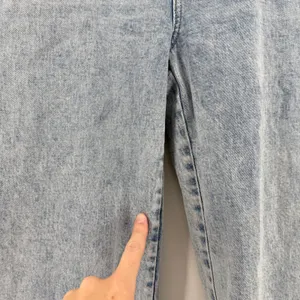 Paige Anessa High Rise‎ Wide Leg Jeans Light Blue Wash Women 26 Raw Hem Denim thumbnail 2