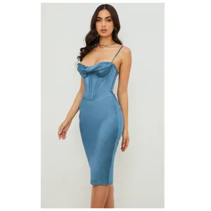 NEW HOUSE OF CB Myrna Satin Corset Dress Size Small thumbnail 3