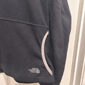 VTG The North Face Womens Fleece Hoodie Pullover Black L‎ Kangaroo Pocket Gorp thumbnail 3