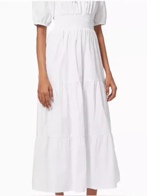 NWOT - Faithfull the Brand Rene Smocked Midi Dress - Plain White thumbnail 3