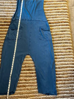 Out From Under Austin Sleeveless Blue Keyhole Back cotton loose fit Jumpsuit thumbnail 4