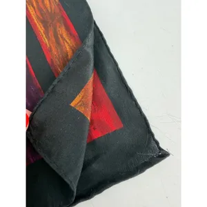 Anne Klein‎ Scarf Women OS Red Silk Striped Border Vintage thumbnail 6