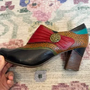 L'artise Spring‎ Step Womens Colorblock Ankle Booties Size 41 Animal Print Artsy thumbnail 4