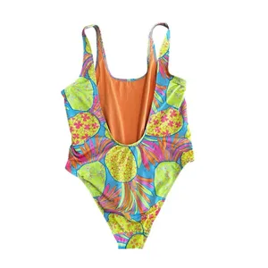 Chubbies Pineapple Tropical One Piece Swimsuit Bright Retro Large thumbnail 3