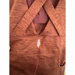 Free People FP Movement Releve brown‎ heathered jumpsuit size small thumbnail 4