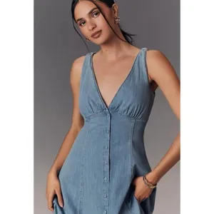 REFORMATION Sebastien Denim Midi Dress in Savannah Size US 6 NWT thumbnail 11