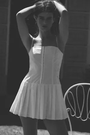 ZARA NWT White SHORT EMBROIDERED DRESS. Size Medium thumbnail 5