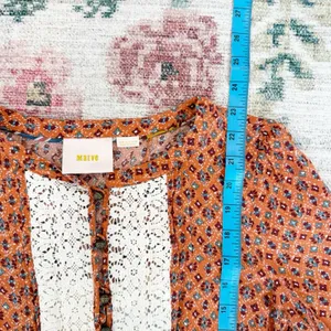 Anthropologie Floral Top Sz 6 Button Front Bell Sleeve Boho Indie‎ Festival thumbnail 8