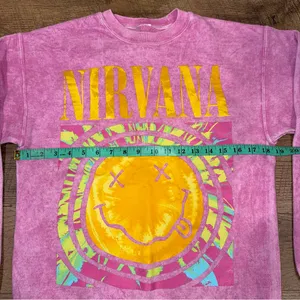 Nirvana Tie-Dye Smiley Face 90’s Logo Crewneck Sweatshirt thumbnail 8