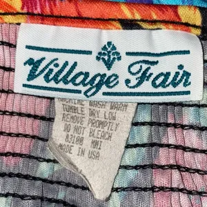 Vintage Village Fair Floral Midi Dress Pockets Cottagecore Small Silky Moo Moo‎ thumbnail 4