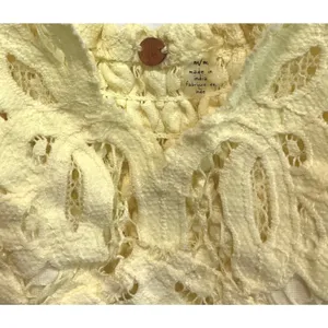 Free People Adella Mini Dress Yellow Crochet Lace Boho Slip‎ Daffodil Size M thumbnail 5