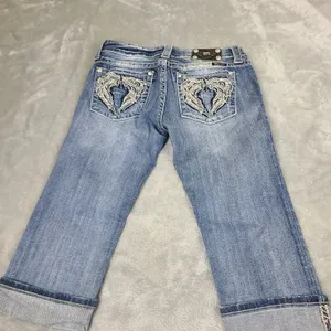 MISS ME Capri Jeans Angel Wings Embellished‎ Size 31 JE5436P3 Western Cropped thumbnail 13