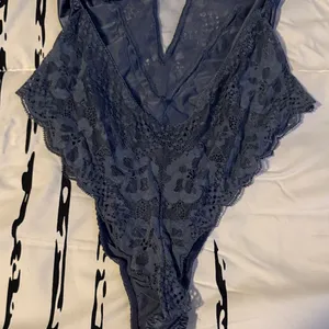 Victorias Secret Elegant Lace Trimmed Blue Bodysuit thumbnail 7