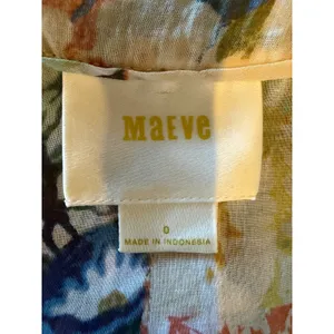 Maeve Abella Blouse Women 0 Ivory Floral Patchwork Pin Tuck Cotton Top Boho thumbnail 11