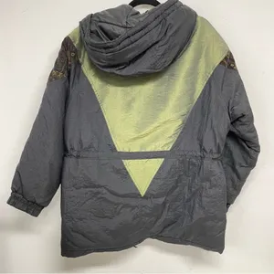Vintage Atlantic Highlands Black & Green 1990s Parka Coat Womens M Patchwork thumbnail 10