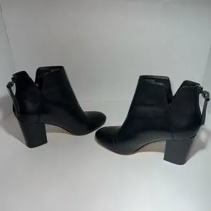 Aldo Dominica Black Leather Block Heel Ankle Booties with Tassel Zipper Size 8 thumbnail 9